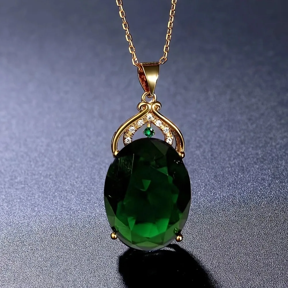 Fashion Water Drop Swiss Queen Necklace European American Crown Pendant Jewelry Goddess Luxury Gift