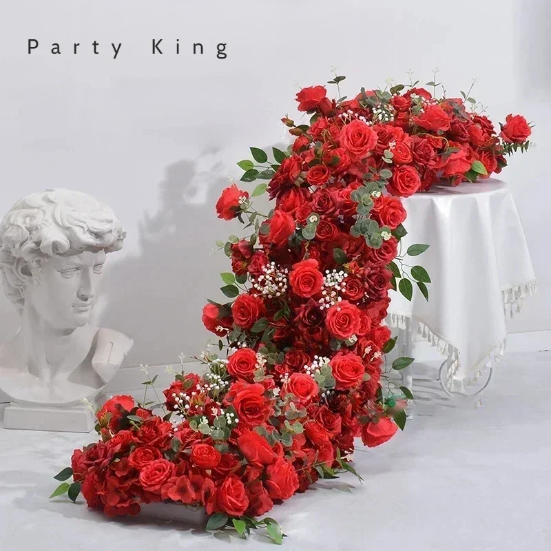 Artificial Flower Runner Wild Flower Wedding Backdrop Arrangement Decoration  Party Window Table Flower Row Display Props