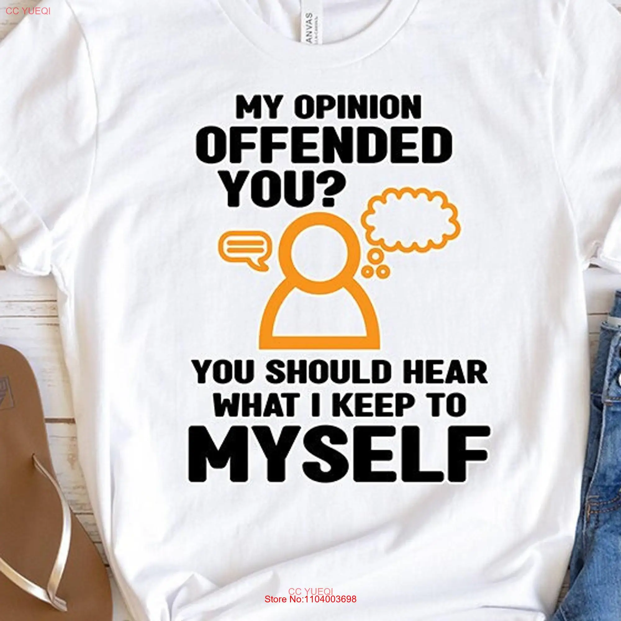 Если мое мнение оскорбит, вы должны услышать, что я держу для себя, забавная футболка, идеальное ее семья саркастика