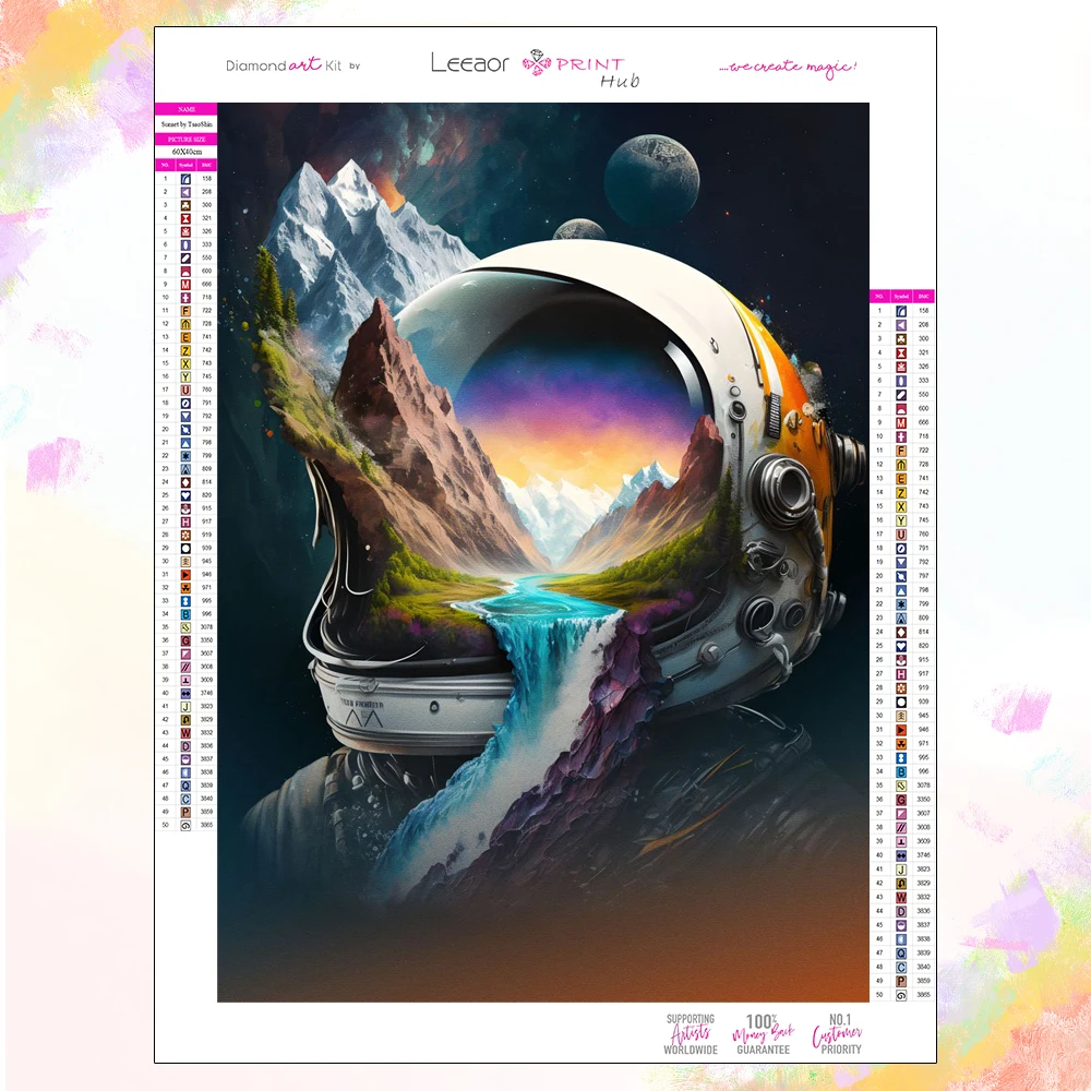 5D 우주 비행사 다이아몬드 페인팅, 풀 다이아몬드 모자이크 자수, 크로스 스티치 페인팅 키트, 홈 데코, 풍경, 신제품