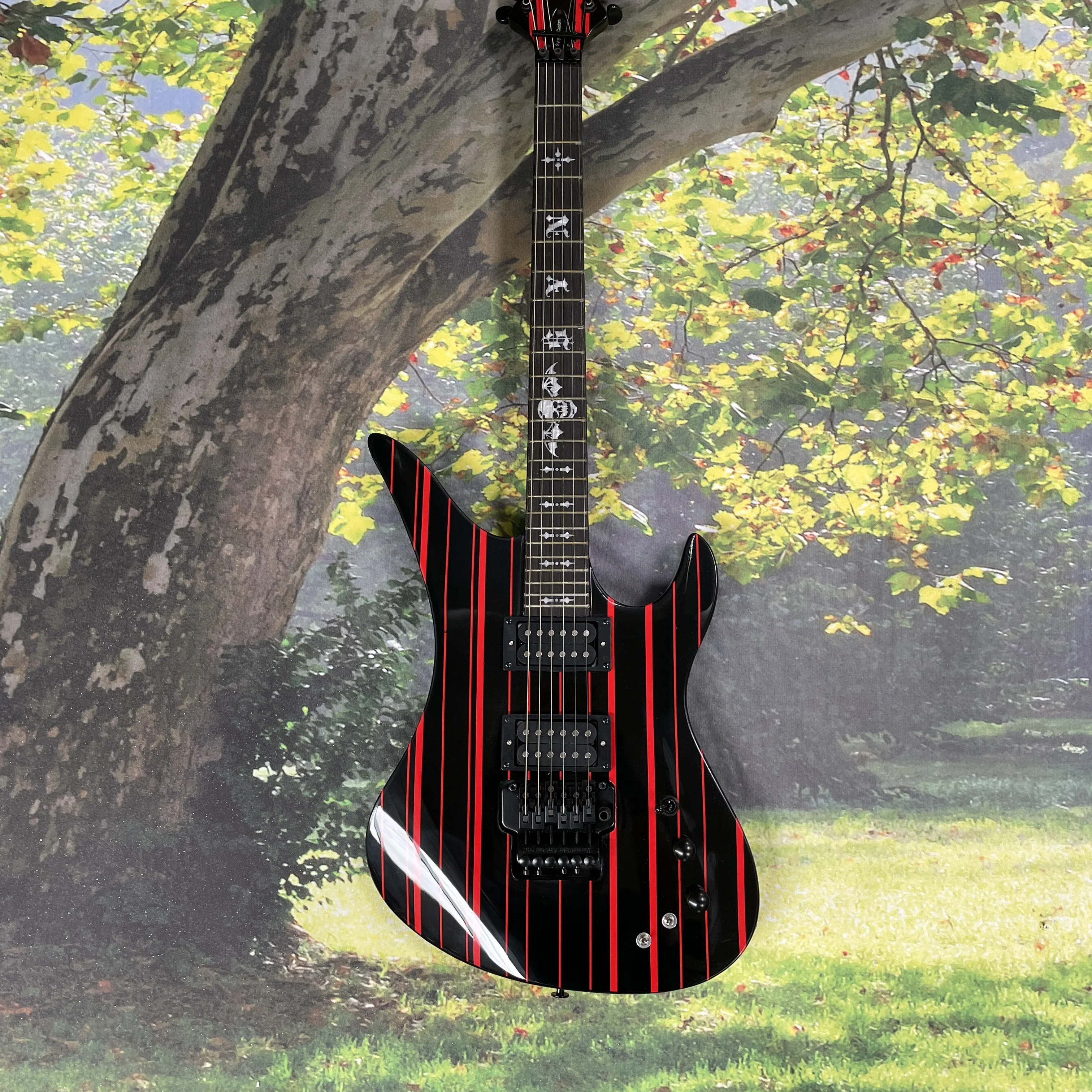 Classic totem 6-string electric guitar, double-shake speed-picking double-coil pickup guitars, metal rock electric guitarra