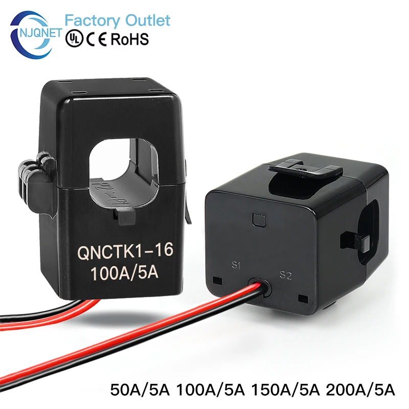 50A 5A Split Core Current Transformer CT Clamp 100A 200A 5A QNCTK1-16 Open Type Current Transformer Sensor 50 5
