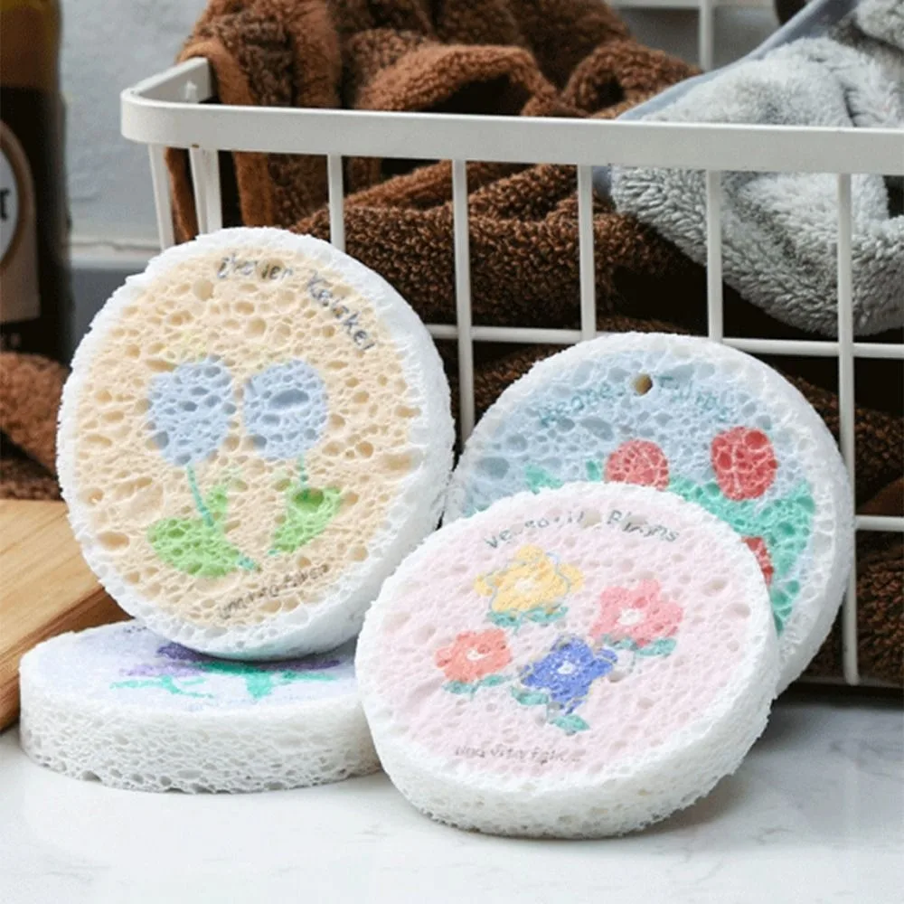 4pcs Home Cleaning Sponges Scouring Pads Kitchen Melamine Dishwashing Sponge Wood Pulp Cotton Washing Tool Kitchen Accessories