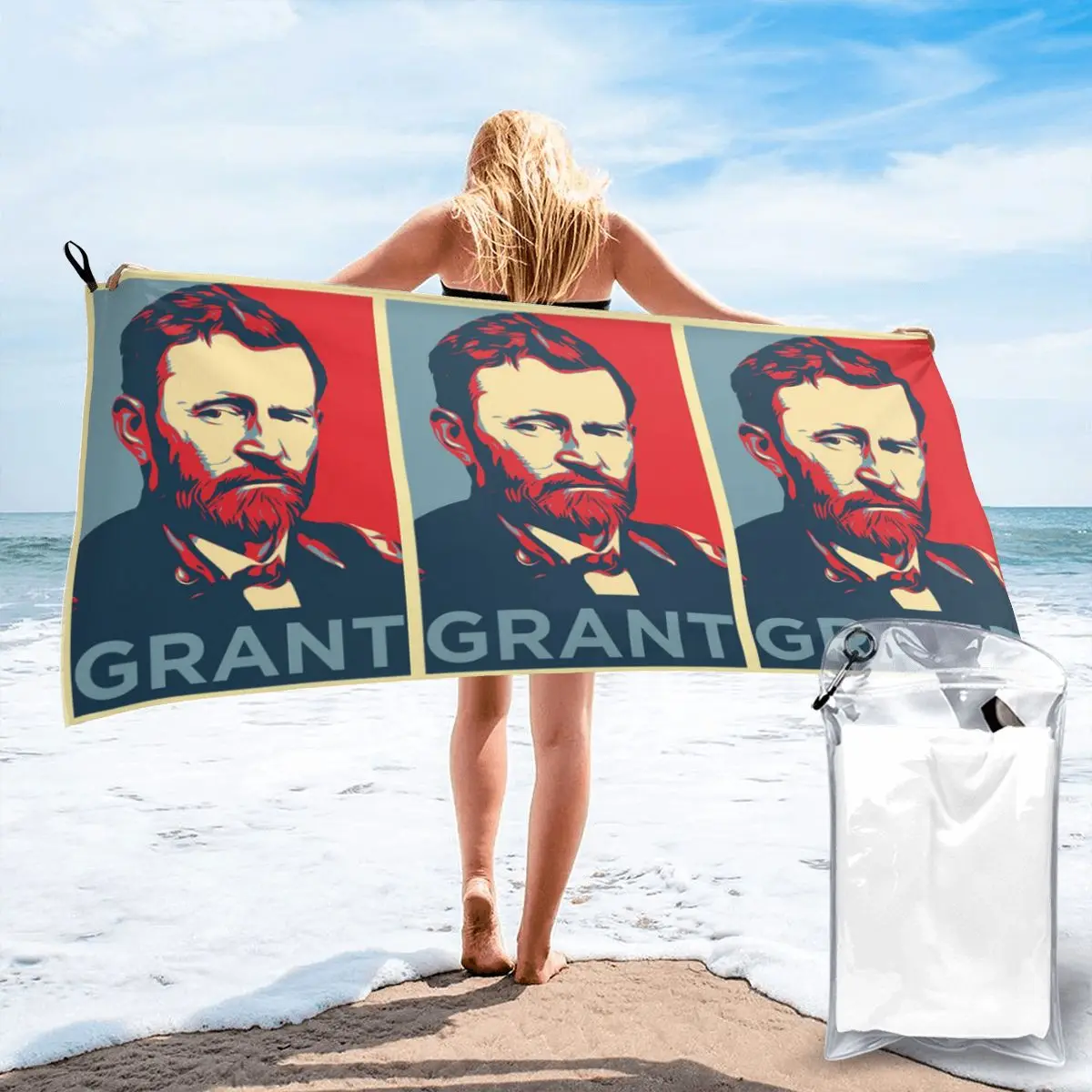 Ulysses S. Grant Beach Towel Soft Microfiber Quick Dry Absorbent Quick Towels For Mountain Climbing