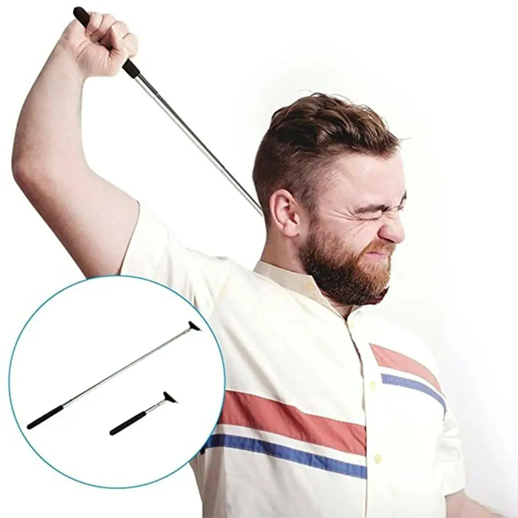 

2 Pack Portable Extendable Back Scratcher Telescoping Stainless Steel Massager Office Home Itch Relief 8.27 to 26.77 Inch