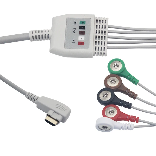 DMS 300-3A 5 Leads AHA fixed buckle dynamic electrocardiogram