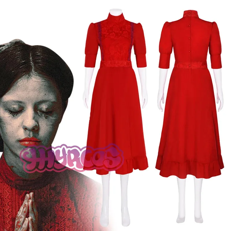 Adulto feminino vestido vermelho pérola cosplay fantasia traje disfarce meninas fantasia roupa para festa de carnaval de halloween