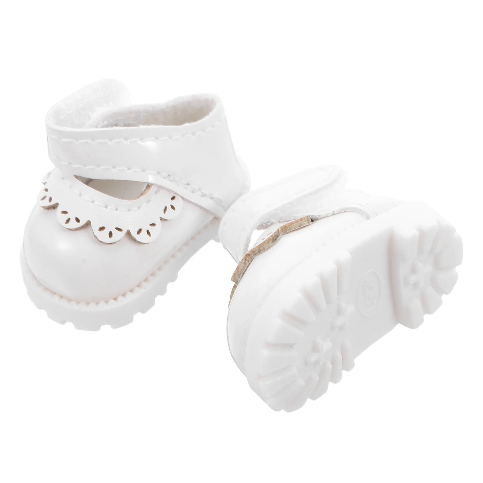 

1Pair Replacement Dress Up Shoes PU Ballet Flats Lightweight Miniature Footwear for 17cm Mini Clothes Accessories