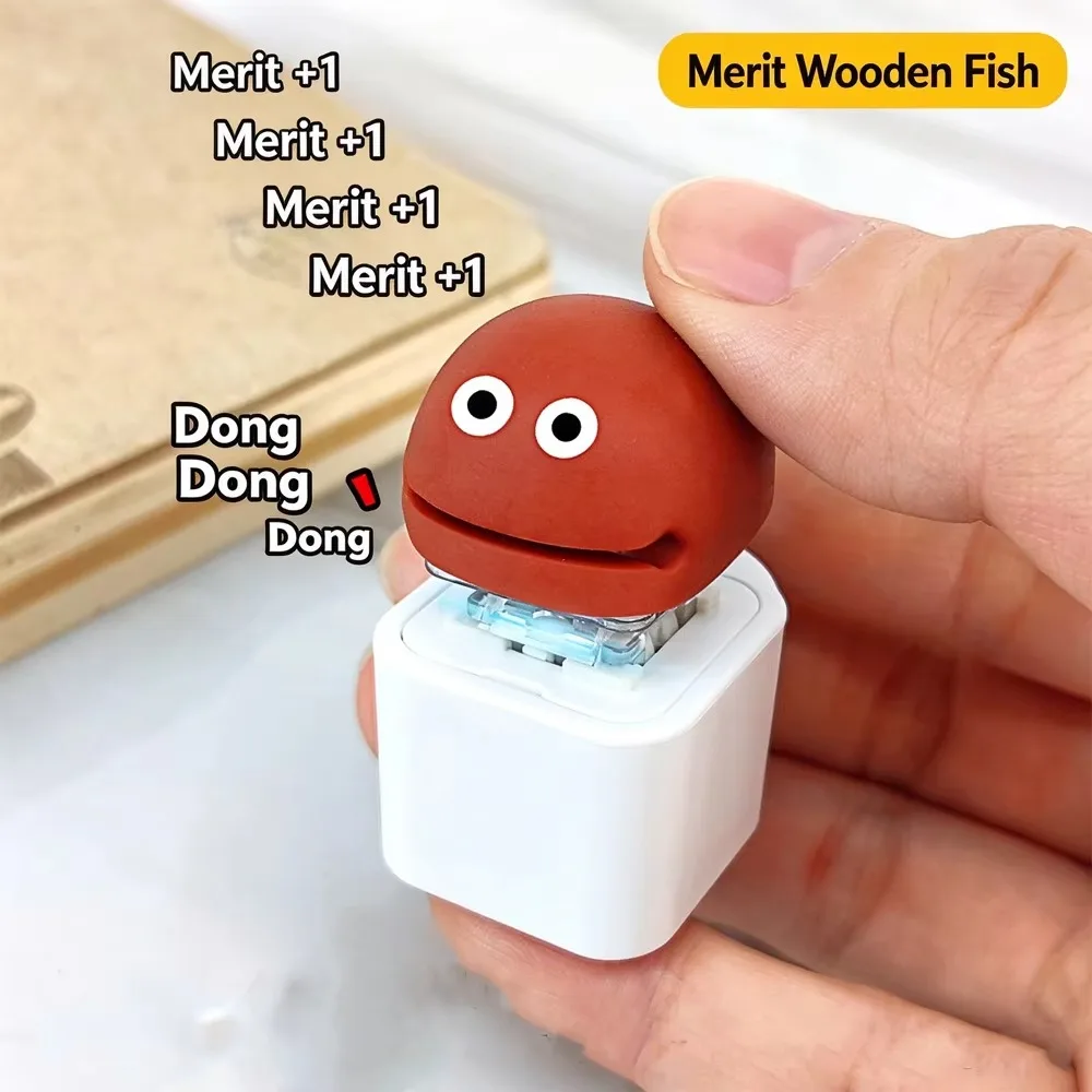 @@#Hot Funny Antistress Wooden Fish  Key Cap Clicker Keychain LED Keycap Clicker Keyboard Key Caps Bag Charms Pendants 키캡 클리커
