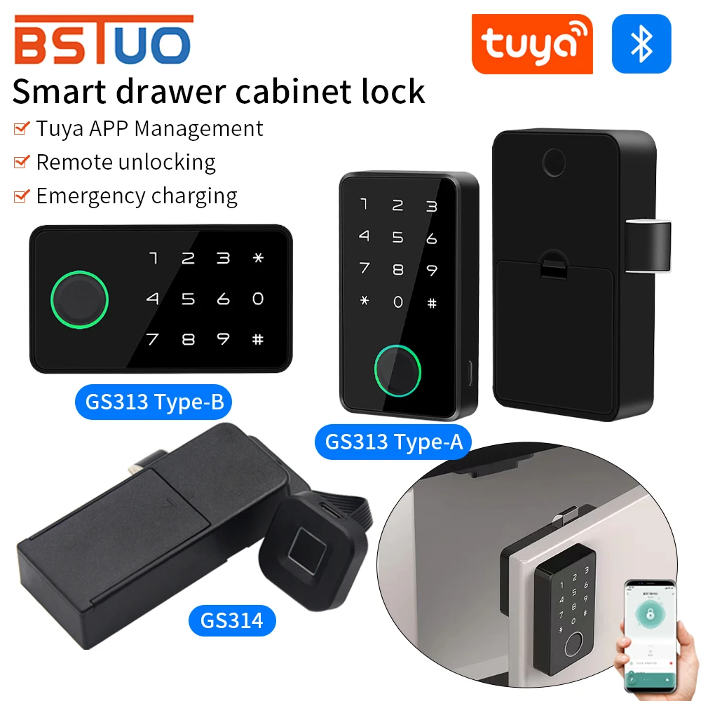 Tuya Smart Security Protection Fingerprint Locks Baby Safety Cabinet Drawer Door Buckle Home Toilet Refrigerator Lock App Unlock