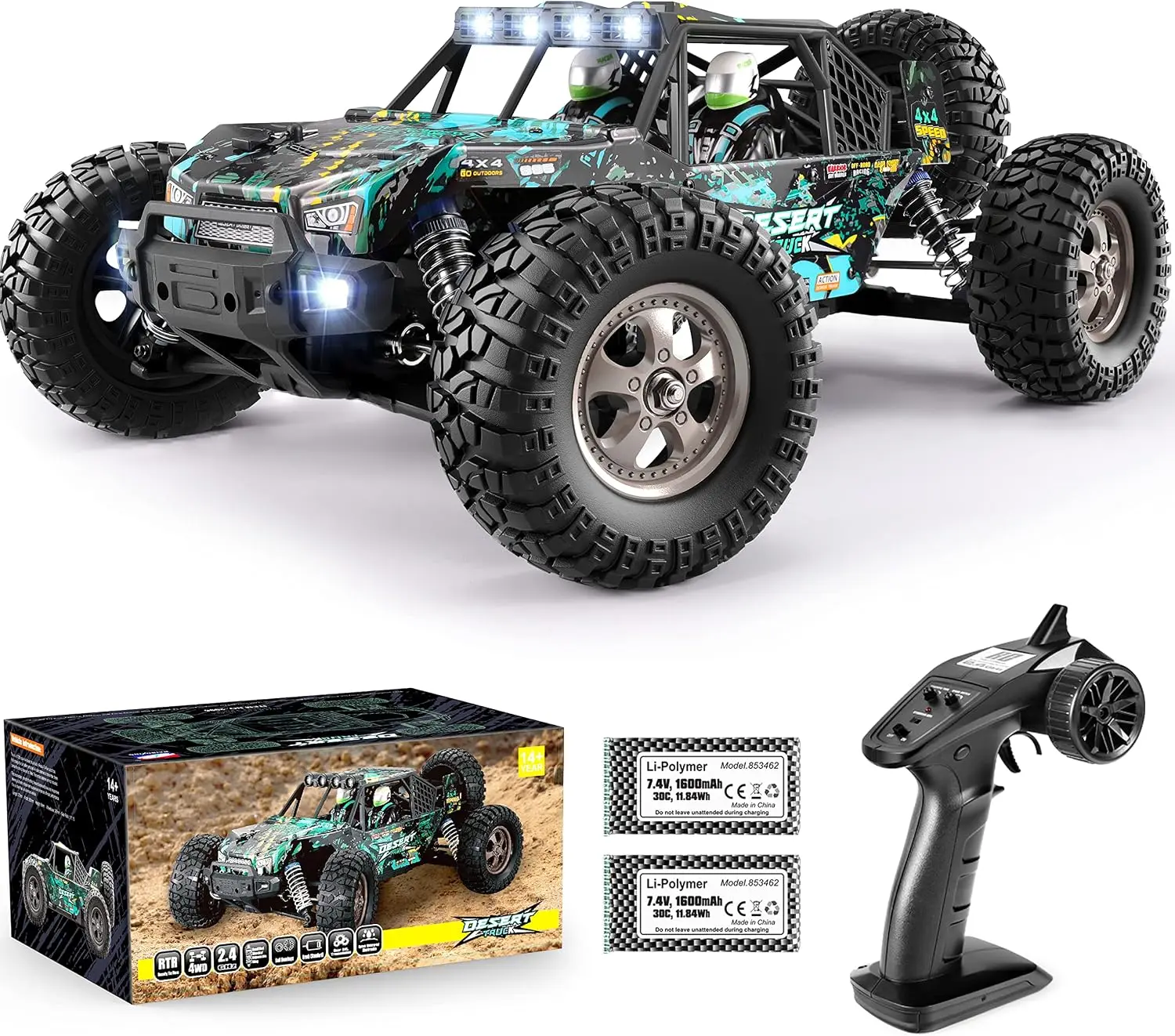 1:12 Scale RC Buggy 2995 RC Truck 40 Km/h Off-Road Desert Full-Aluminum Oil-Filled Shocks Center Differential 550 Motor