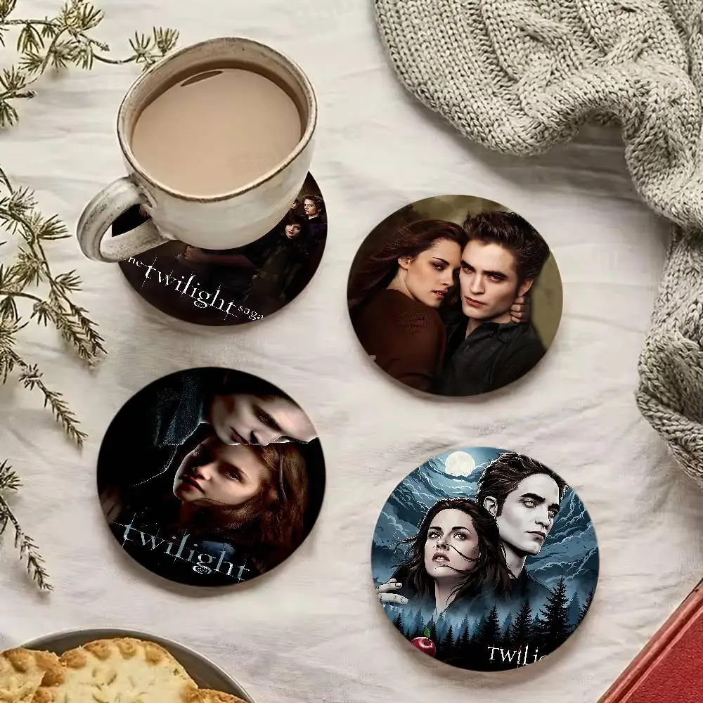 

The Twilight Saga Edward Cullen Vampire Natural Wood Coaster Creative Cartoon Absorbent Cushion Coffee Mug Bowl Cushion