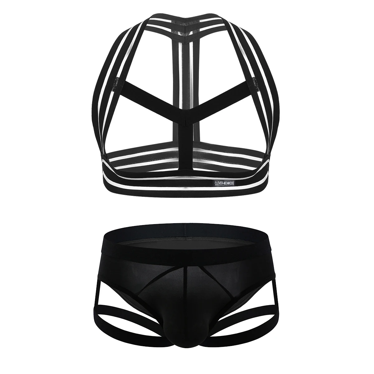 

Sexy Chest Harness Briefs Sets Men Tops Thong Underwear Clubwear Sexy Stage Straps Suits hombre Erotic Lingerie