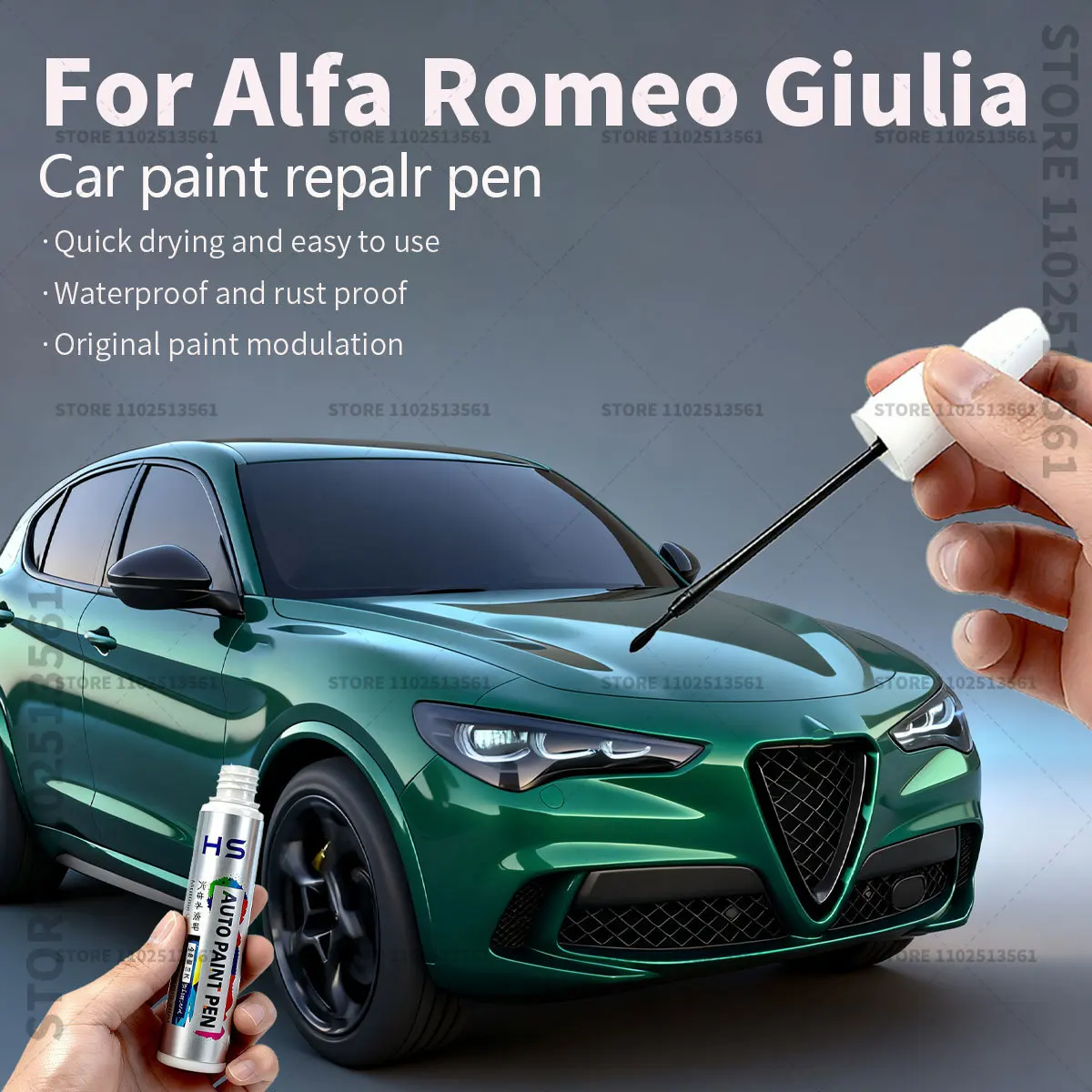 Car Paint Repair Pen For Alfa Romeo Giulia/Alfa Romeo Stelvio Touch Up Scratch Remover DIY Auto Accessories White 217 212 Black