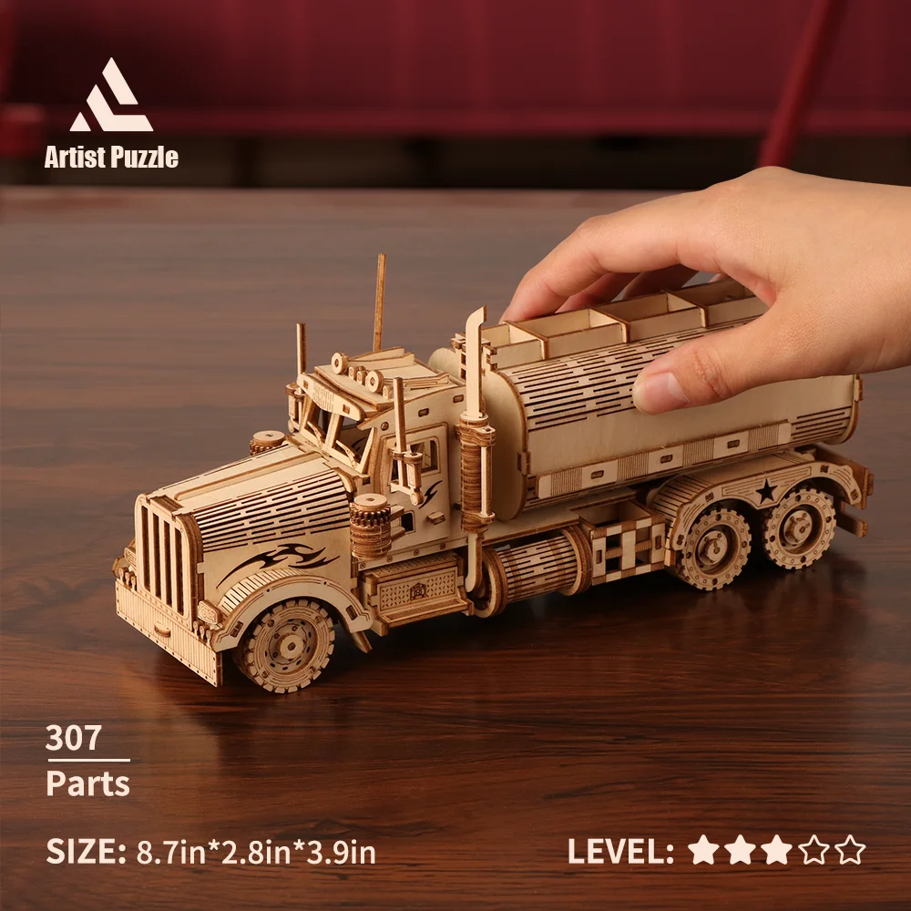 Exquisite 3D Wooden Puzzle DIY Car High Complexity Education Toys Model Kit Tabletop Decoration Birthday Gifts For Teens Adult