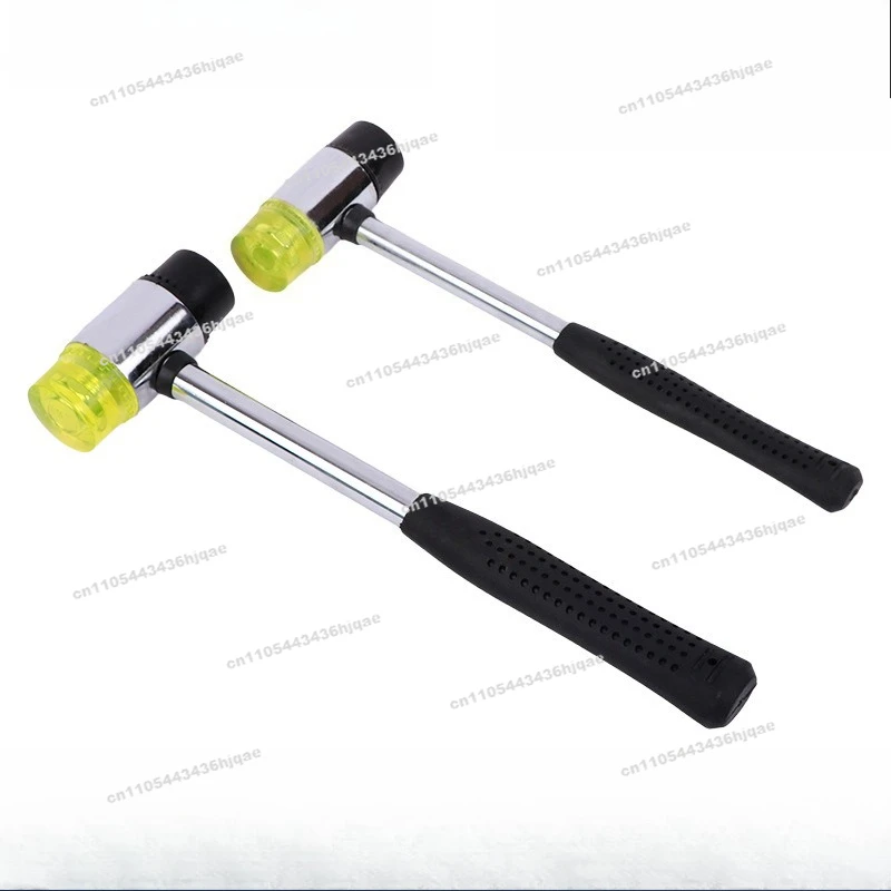 Rubber Shank Mounting Hammer Hand DIY Knock Dyeing Tool Hammer Double Head Round Rubber Hammer