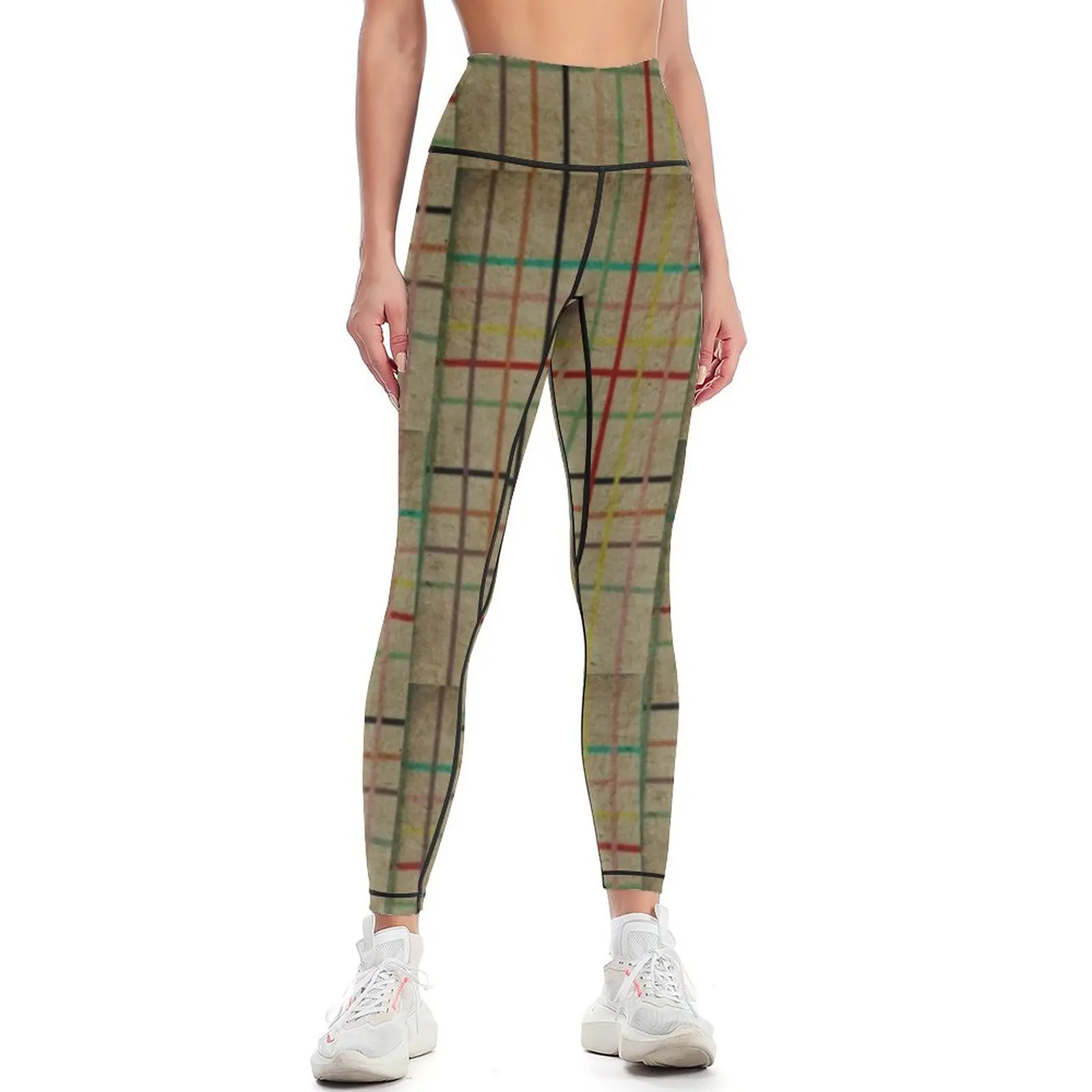 

Checked lines Leggings active wear legging pants raises butt Women's tights Womens Leggings