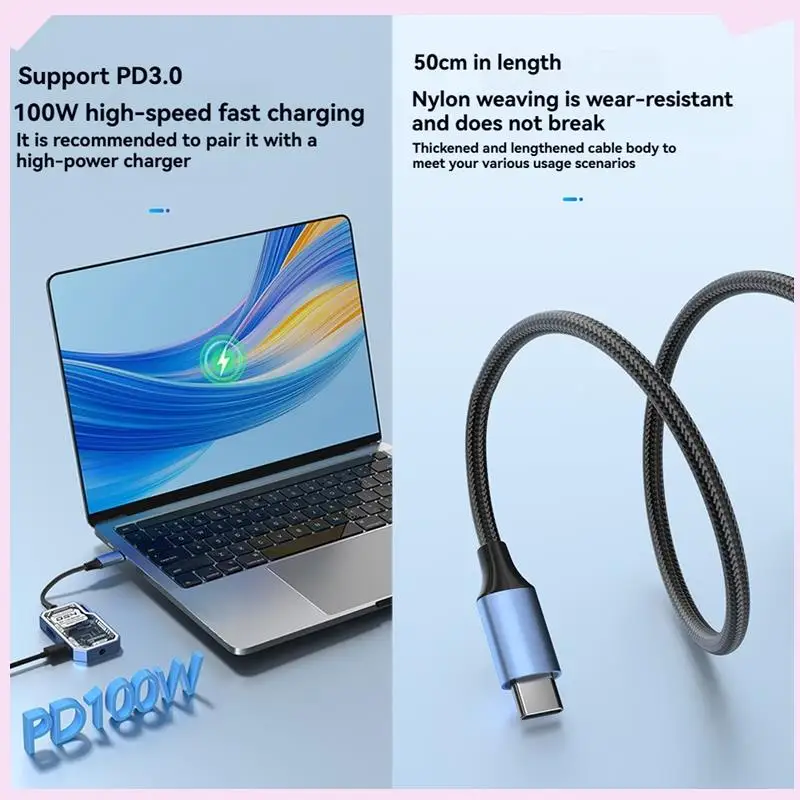 

B24B Transparent Type C Hub 4 In 1 USB Splitter Featuring USB3.0 And RJ45 Ports For Laptops PC Docking Accessories