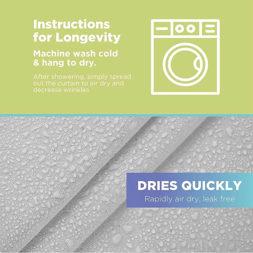 بطانة ستارة حمام قطنية صديقة للبيئة - مقاس قياسي - ستارة حمام بيضاء أنيقة وخفيفة الوزن - غير سامة، عديمة الرائحة - 36x74 I