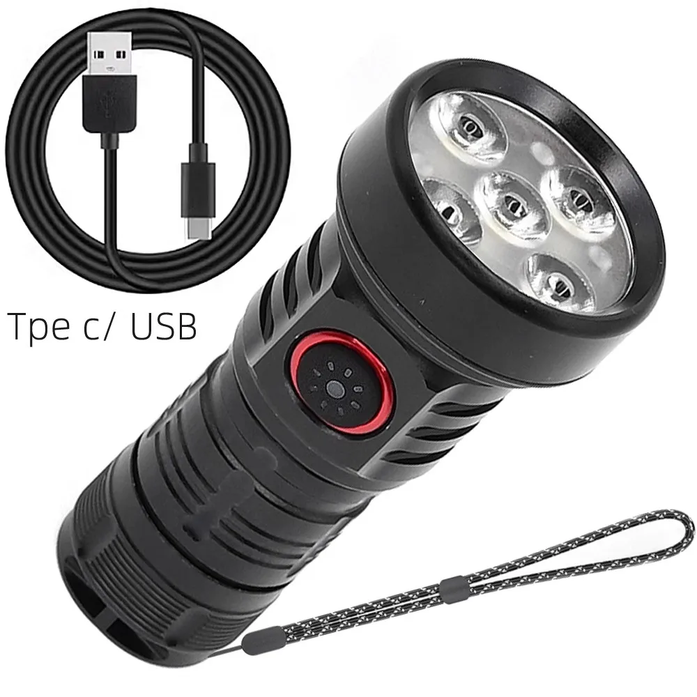 

Flashlight LED super bright, rechargeable flashlight battery powered, powerful flashlight waterproof, camping remote emergency