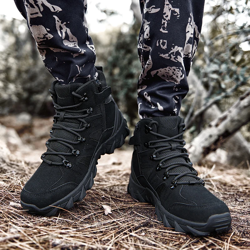 Upgraded Tactics Combat Training Men Boots Outdoor Work Camping Anti-wear Rapid Response Hiking Shoes Fishing Hunting Sneakers