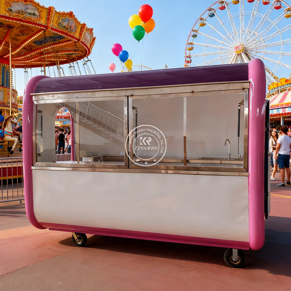 

Portable Outdoor Kitchen Food Truck Trailer Cart Mobile Snack Bar Ice Cream Truck Tent Caravan - Ideal for Camping And Catering
