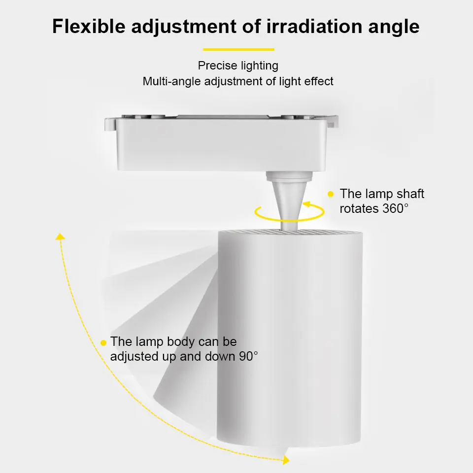 LED Track Lamp Spotlight Sets AC175-265V 12W 20W 30W 40W Indoor Outdoor Three Color For Home Clothing Store Shopping Mall Modern