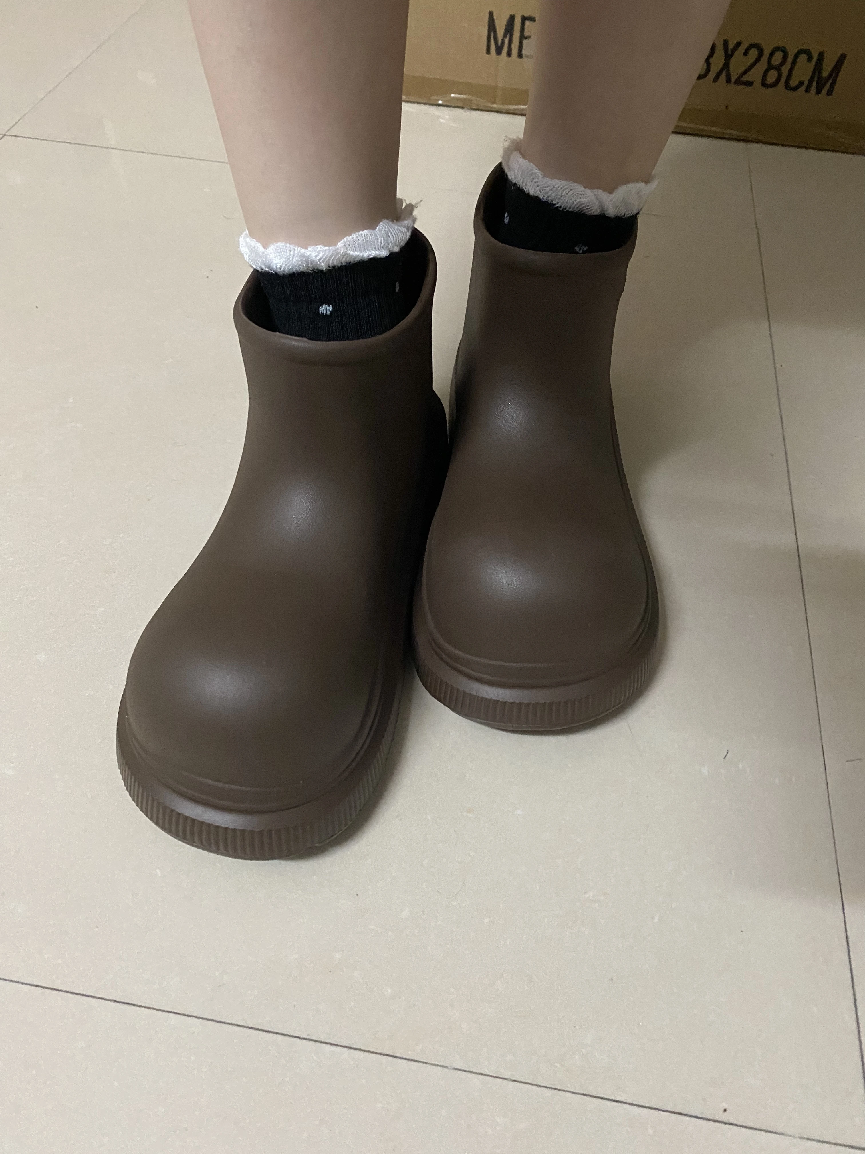 Women'S Shoes X Wide - 여성용 갈색 레인부츠, 단색, 가벼운 EVA