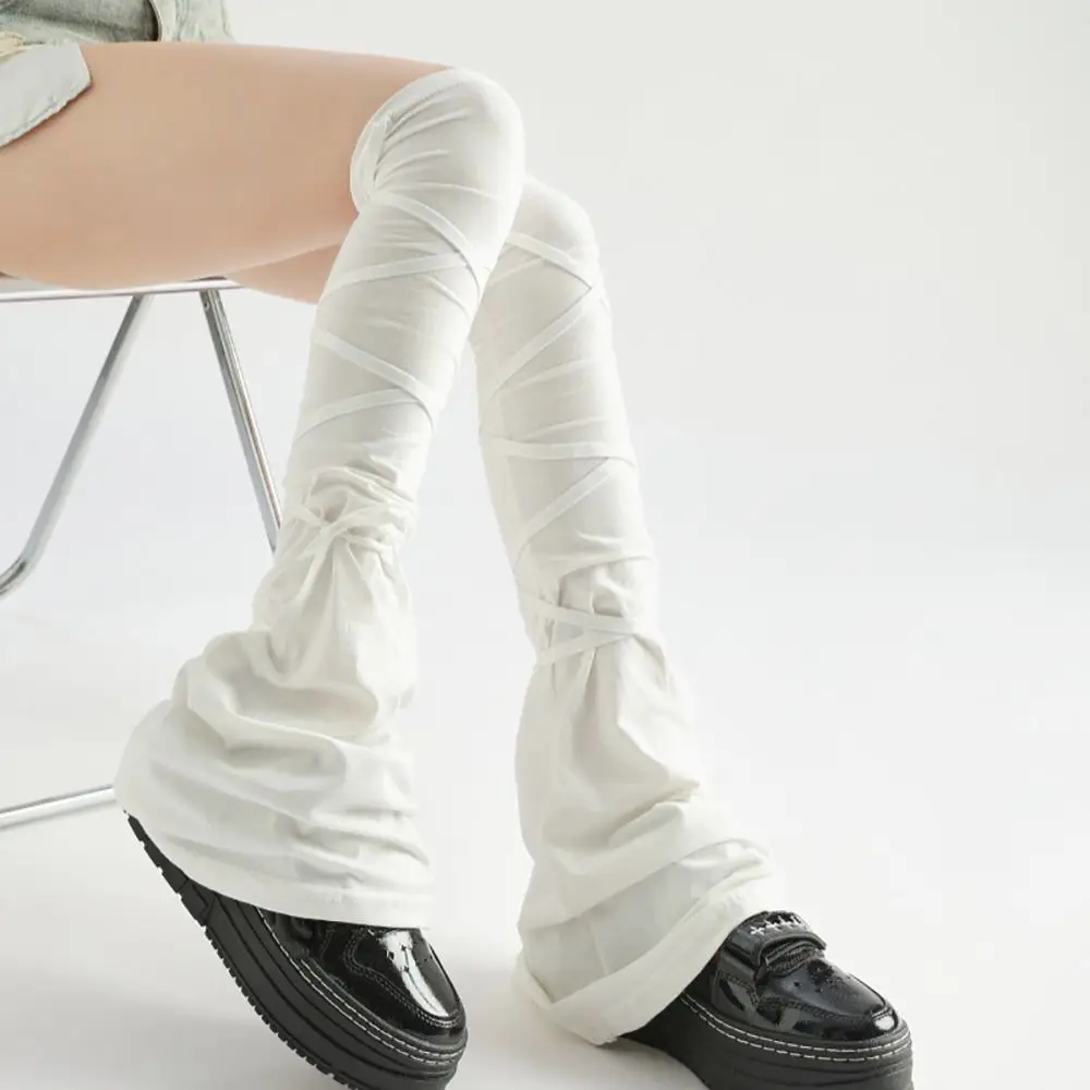 Aquecedores de pernas de algodão hottie, fechamento com cadarço, estilo tubo alto, steampunk, cosplay, multicolorido, aquecedores de pernas de tubo alto, jk girl