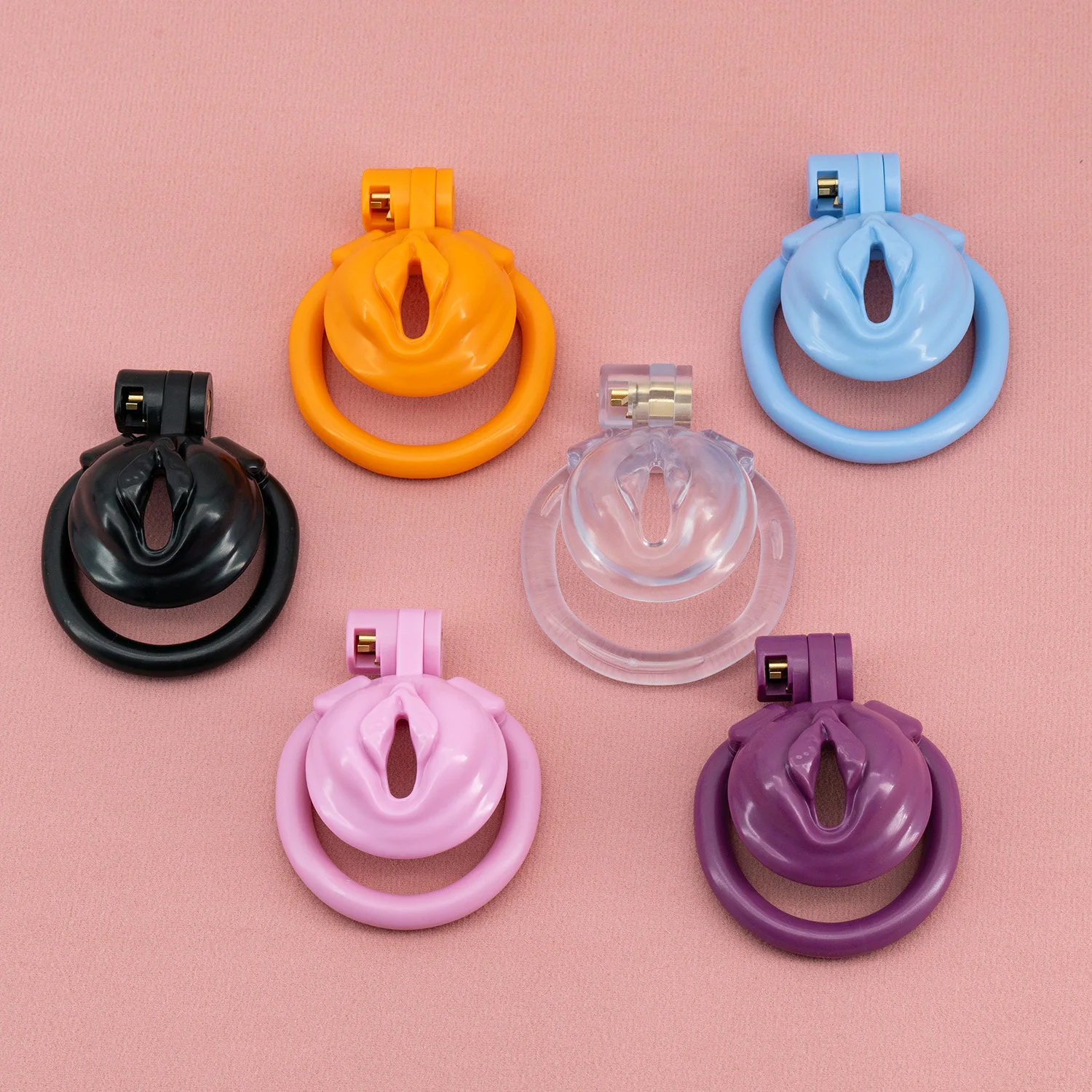 ピンク男性ペニス貞操ケージセット鳥貞操ケージベルト-5-サイズリング禁欲ロックリングロックボンデージスレーブ男性大人のおもちゃ