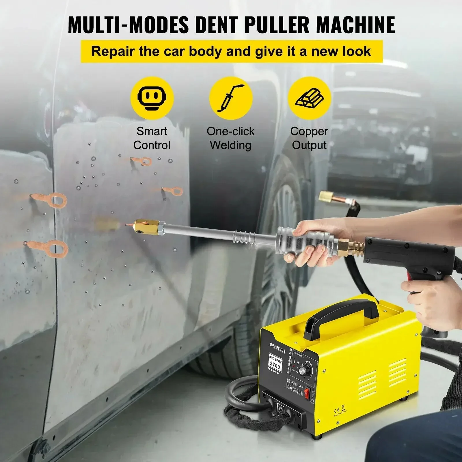 VEVOR دنت آلة إصلاح لوحة السيارة بقعة مجتذب دنت سبوتر GYSpot 2700A 3500A ماكينة لحام نقطي لحام دنت إصلاح
