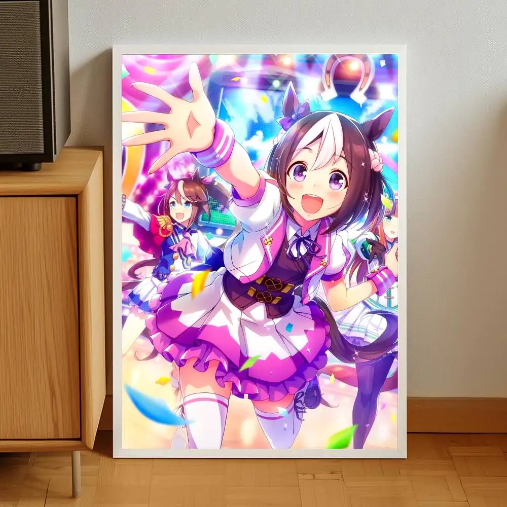 ملصق Umamusume P-Pretty DerbyS ملصق ذاتي اللصق - لا حاجة إلى غراء سهل الالتصاق وإزالة مثالي لديكور الغرفة