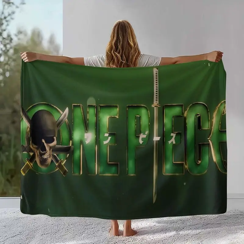 Anime Zoro One P-Piece Straw Hat Pirates Soft Flannel Throw Blanket,Cozy Warm Blanket for Bed,Sofa,Living Room,Picnic,Camping