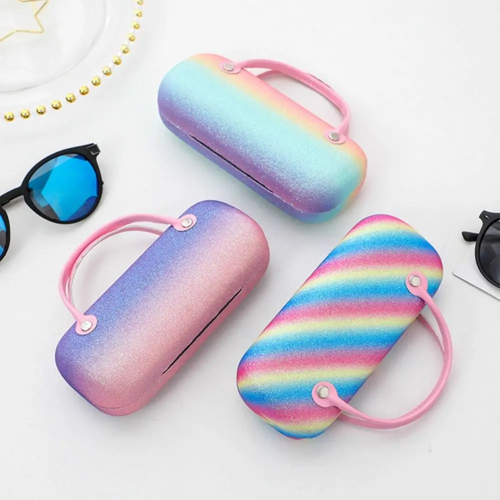Laser Rainbow Color Glasses Case Portable Sunglasses Storage Box Handbag Anti-pressure Protective Box