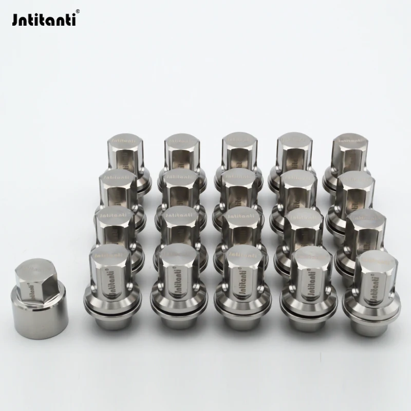 

Jntitanti Anti-Theft Closed End Mag Seat Gr.5 Titanium Lug Nut M14x1.5 with Titanium Key for Nissan Patrol