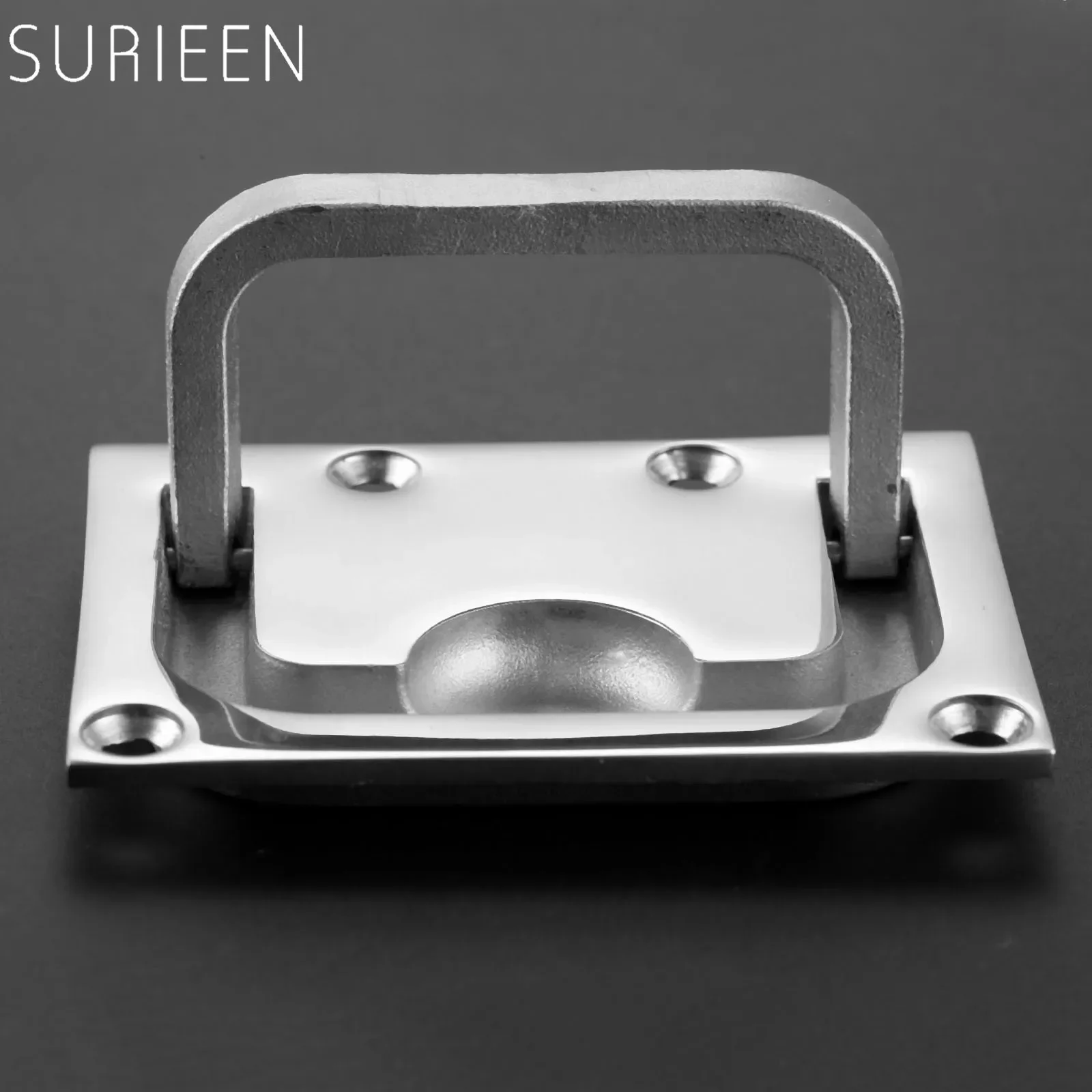 SURIEEN Silver 316 Stainless Steel Boats Marine Caravan Flush Hatch Locker Cabinet Lift Pull Handle Hardware Boats Hatch Handle