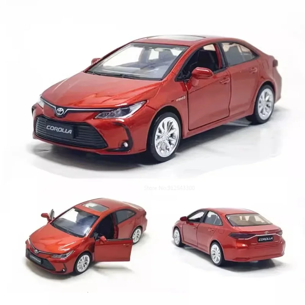 CCA 1/33 Toyota Corolla Hybrid Car Toy Model Alloy Diecast Sound Light Doors Opened Children\'s Toys Collectibles Birthday Gifts