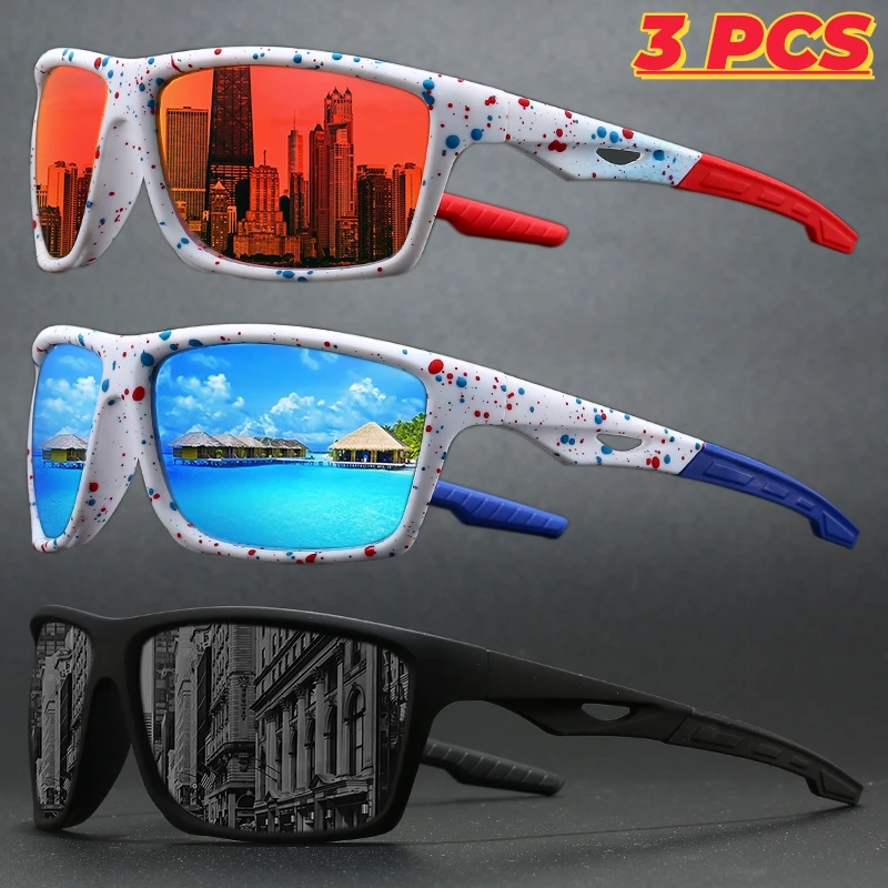 1/3 Uds nuevas gafas de sol polarizadas para hombres moda para actividades al aire libre deportes pesca ciclismo protección ocular gafas de sol diseño de lujo Uv400