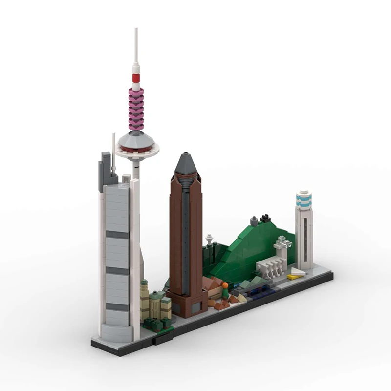 Deutsche Stadtarchitektur Frankfurt Tower MOC Frankfurt am Main Stadtsilhouette Modell Sammlerstück für Kinder und Erwachsene Bausteine Spielzeug Geschenk – Detail 4