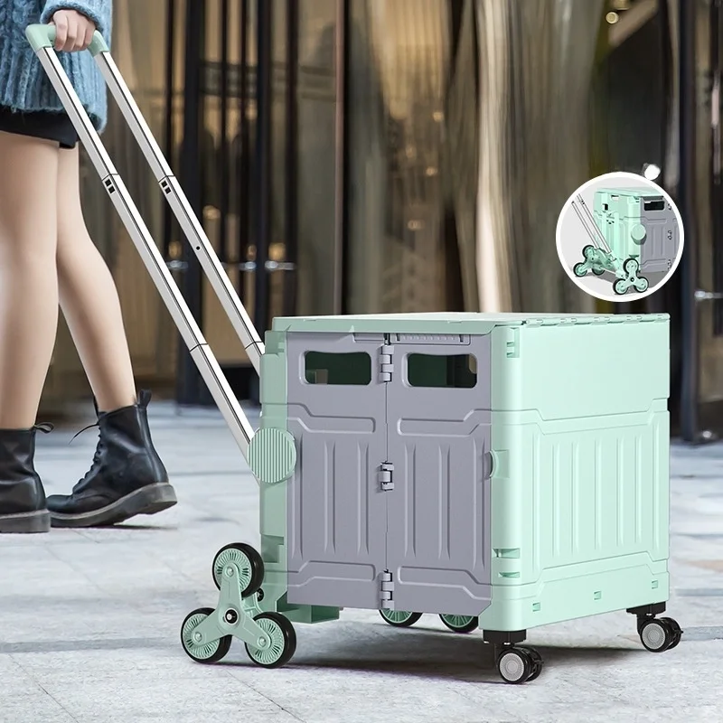 portable-folding-storage-box-with-pull-rod-roller-climbing-stairs-vegetable-buying-small-cart-mobile-home-storage-container