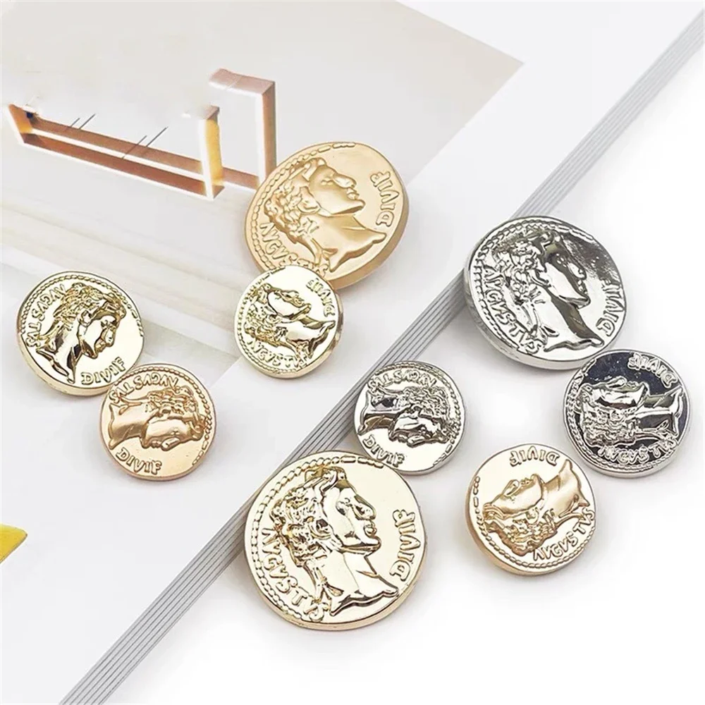 Vintage Decorative Buttons, Metal Button, Shirts, Suits, Clothing, Jackets, Sewing Accessories, 10 Pcs image 3
