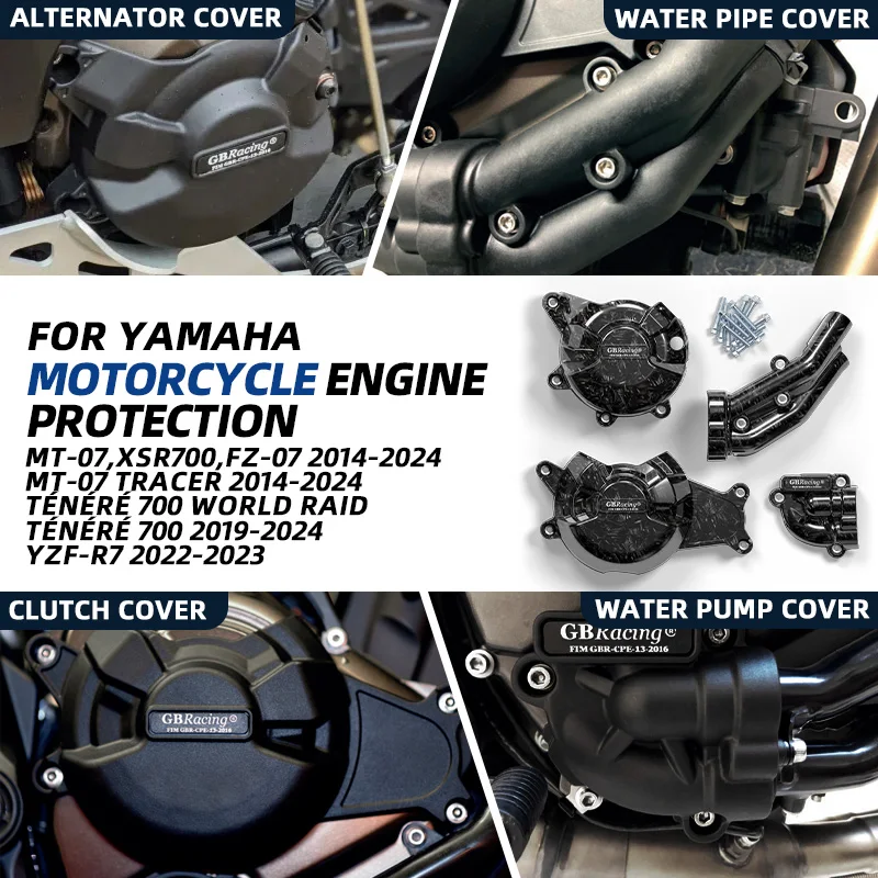 

Защитные чехлы для двигателя мотоцикла GBRacing для YAMAHA Ténéré 700 Rally Explore Extreme 2019-2024 MT-07 Tracer MT-07 FZ-07 2014-2024