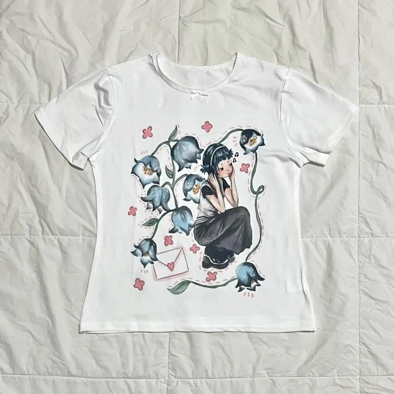 

Y2K Korean Popular Clothes Emo Aesthetic Summer Baby Tee Streetwear Gothic Harajuku Graphic Print T-shirt Women Vintage Crop Top