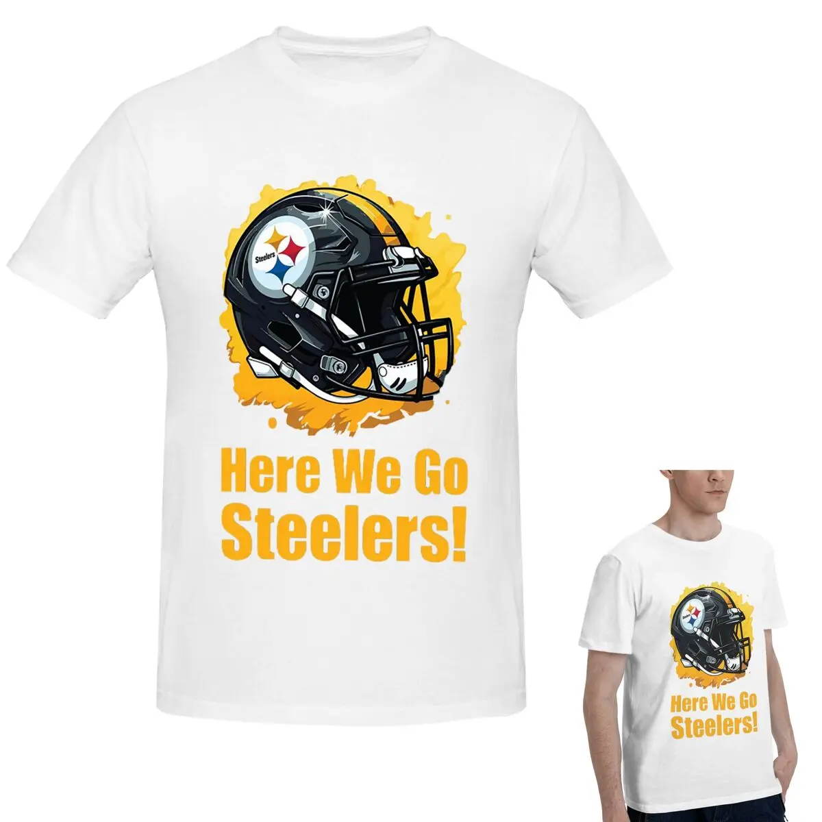 

100% Cotton Steeler Logo T-Shirt Men's Classic Oversized T Shirt Men Crew Neck Summer Shirts Tops S-6XL