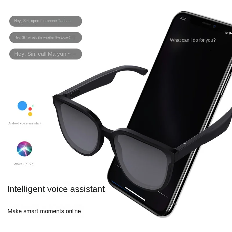 Smart Bluetooth Sunglasses, Fones sem fio, Navegação audio, Música