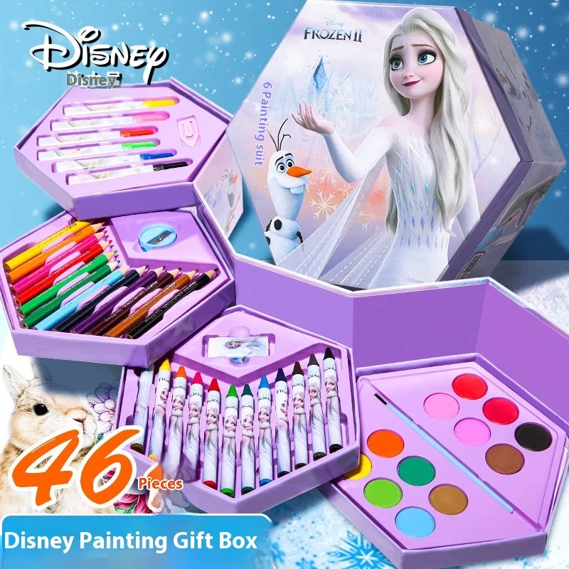 

Disney Painting Set Children's Painting Watercolor Pen, Lead Crayon, Water Powder Gift Box, Student Gift Gift Gift