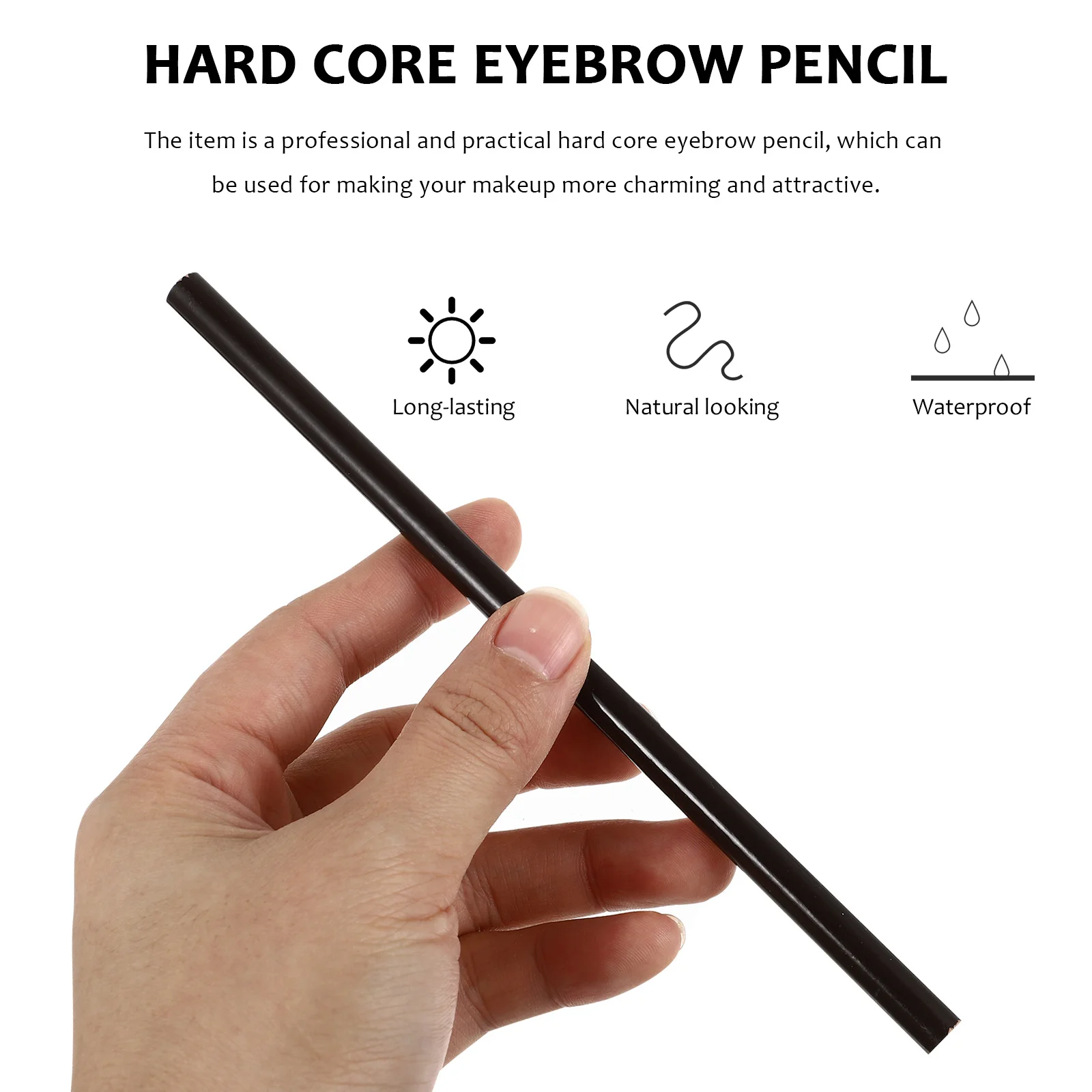 قلم حواجب مقاوم للماء احترافي طويل الأمد مقاوم للتلطيخ للنساء، أداة مكياج ذات مظهر طبيعي مدمجة