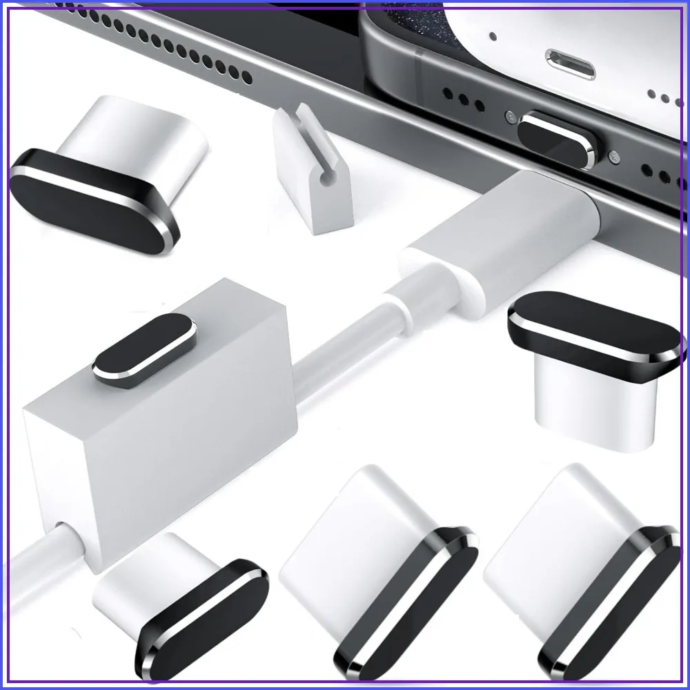 

USB C Dust Plugs 5 Pack Anti Dust Charging Port Cover for iPhone 17 16 Pro Max 15 Plus for Samsung S26 A17 A16 S25 S23 A36 Type C Protector with Clip Fixer Clear Case