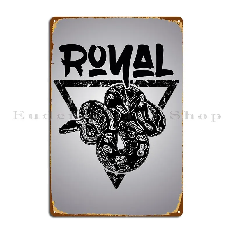 Ball Python Royal Print Metal Sign Design Decoration Wall Plaque Club Tin Sign Poster