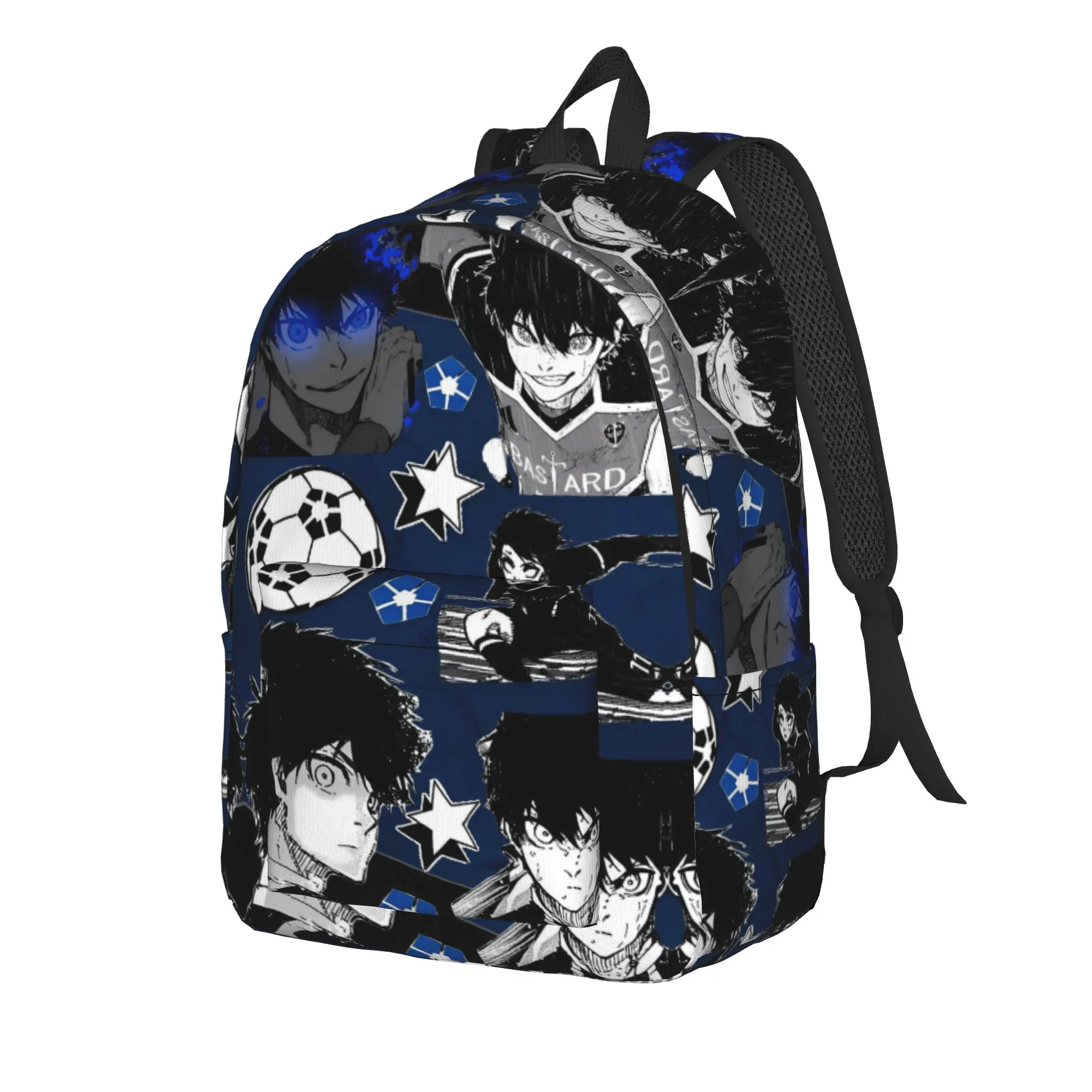 Blue Locks Backpack Boy  Big Backpacks Polyester Cool School Bags Hiking Custom Rucksack